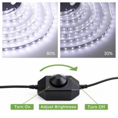 LED Strip Lights 20-40ft Dimmable Cold White Room 6000K Day Lights Cuttable