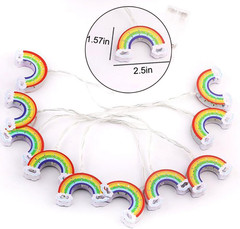 10 LED Rainbow String Lights for Kids Bedroom Battery Powered 5FT Children’S Roo