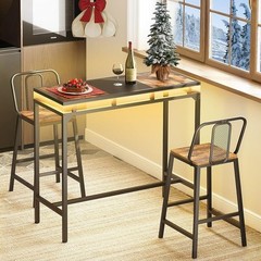Smart LED Suspended Bar Table W/ Remote Control & Stability Kit Small Spaces New