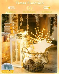 4 Pack 60 LED Fairy Lights Battery Operated with Timer, 20 FT String Lights