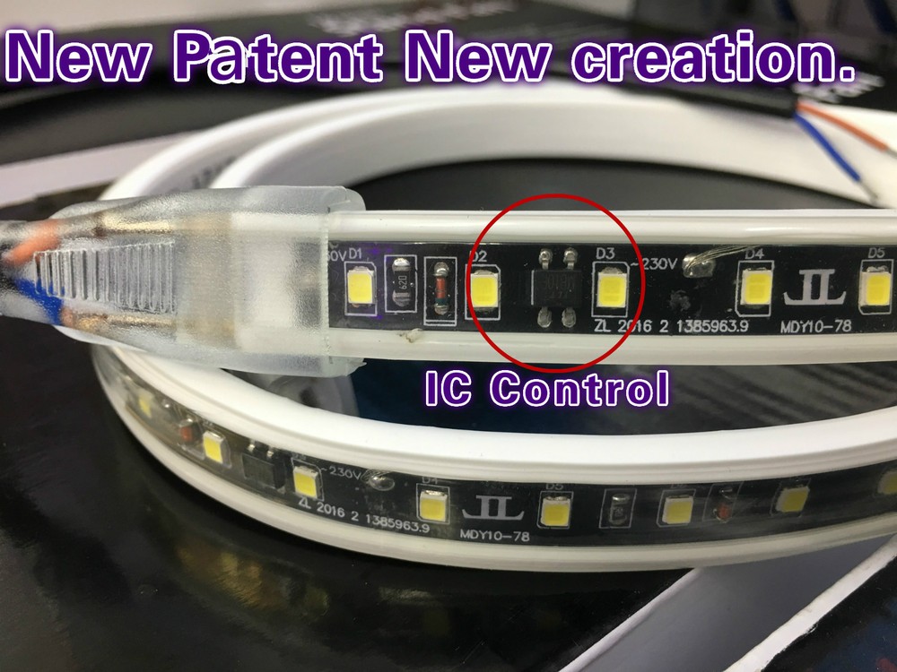 New Patent 110V 2835-120 Waterproof IP68 strip light No power supply needed! 65K