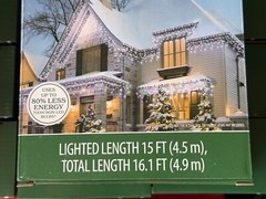 Holiday Time 200-Count Cool White LED High-Density Icicle Lights white wire