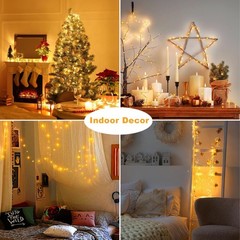 33Ft String Lights Battery Operated with Remote Control Timer, 100LED 4 Pack …