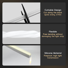 LED Strip Lights Warm White 3000K,9.8Ft 110-120V Neon Rope Lights,Flexible Silic