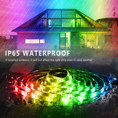 50Ft Outdoor LED Strip Lights Waterproof IP65 RGB w/ Remote & App Control