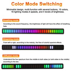 2/4PACK Rechargeable Music Rhythm Voice Light Bar, Sound Activated RGB Light Bar