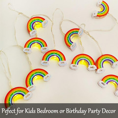 10 LED Rainbow String Lights for Kids Bedroom Battery Powered 5FT Children’S Roo