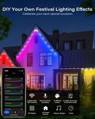 Permanent Outdoor Eaves Lights with RGBIC LED Control Wifi Smart App Waterproof