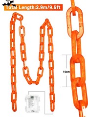 Battery Halloween Chain Lights, 10 FT 160 LED Orange Light-Up Plastic Timer