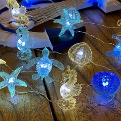 Ocean Beach themed Sea Life Cute Fairy Decorative String Lights Battery Operated