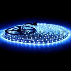 RGB 300LEDs 5050 5M Black PCB LED Strip Light Non-Waterproof+20Keys Music Remote