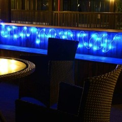 105FT Blue Solar LED Rope Lights 8 Mode Outdoor Waterproof for Home Garden Lamp