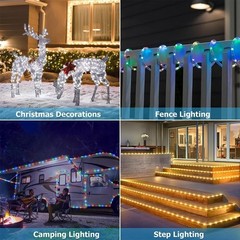 Outdoor Rope Light 100ft Waterproof Color Changing String Lights RGB