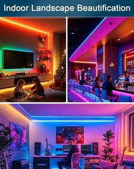 LED RGB Neon Rope Lights AC 120V ETL IP65 Strip Light with Remote 50FT