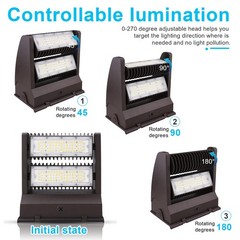 Ostek Led Wall Pack Light 40W Rotatable Adjustable 5000K 5500Lm Outdoor Area