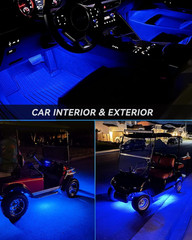 Car Led Strip Lights 24″ Connectable Blue Led Light Strip for Cars Boat Marine G