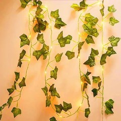 LED Ivy Vine Garland String Lights Artificial Hanging Green Leaves Wall Decor