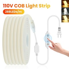 110V COB Neon LED Strip Lights Dimmer Flexible Light Indoor Outdoor Waterproof