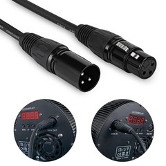 25ft DMX Cable, 4 Pack 7.62m DMX Light Cables DMX Wires, 3-Pin XLR Male to Fe…