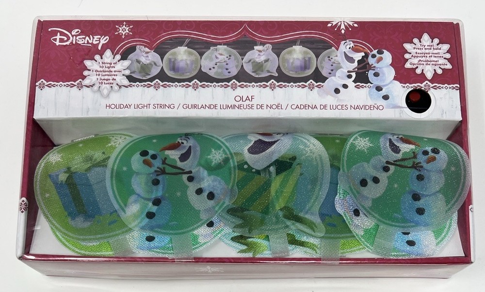 Disney Frozen Olaf Holiday Christmas Light String Snowman (11.15ft long) New