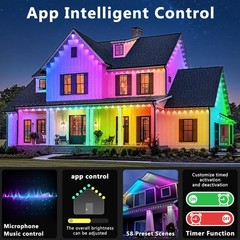 300FT RGB Outdoor Eaves Lights, App Control, IP67 Waterproof, Garden & Party …