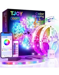 TJOY 100ft Bluetooth LED Strip Lights, Music Sync, RGB Color Changing, AppRemote