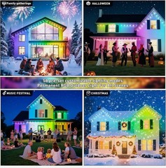 Permanent Outdoor Lights,200FT RGB Eave Light,IP67 Waterproof Lighting for House