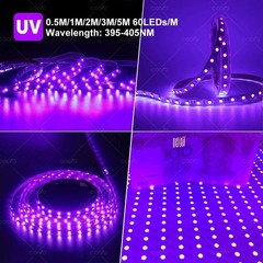 UV LED Strip Light 395-405nm Flexible USB Blacklight Glow Party Neon Lamp