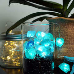 Natural Fluorite String Lights Battery Operated with Remote Timer | Sea Glass Ra