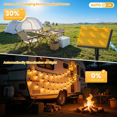 100FT Solar String Lights Outdoor Waterproof IP65 with Usb-Charging , Solar Powe