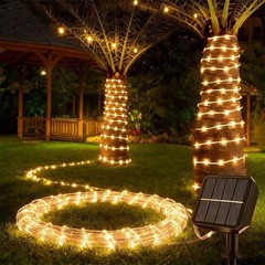 39FT Solar Rope Lights Outdoor Waterproof LED PVC Tube Fairy String Light Garden