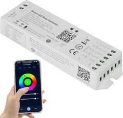 Wifi 5-In-1 LED Controller Dimmable for Monochrome CCT RGB RGBW RGBCCT LED Strip