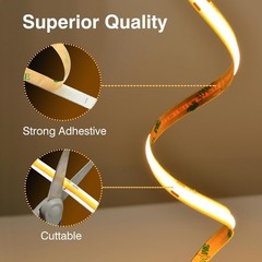 Super Bright Warm White COB LED Strip – Kitchen Illumination