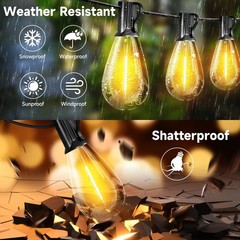 100FT Garden & Patio​ Outdoor LED String Lights Waterproof 2700K S14