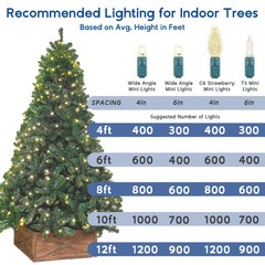 100 Light LED Christmas Mini Light Set, Patio Light, Warm White, Green Wire, 50’