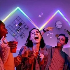 16.4ft WiFi RGB Rope Lights with Music Sync, Waterproof Flexible Dimmable Sma…