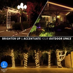 20ft Warm White LED Rope Light – 8 Modes, Waterproof Outdoor Accent Lighting …