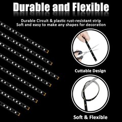 White 5PCS 12V 12″ 15SMD Flexible LED Strip Light Waterproof For Car Truck Boat