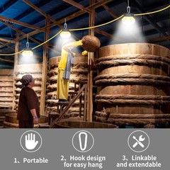 50-200ft Construction String Lights Industrial Grade Work Light IP65 Waterproof