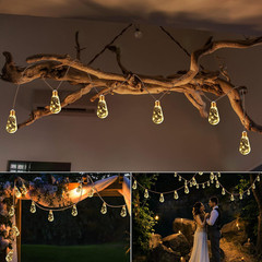 Solar Outdoor String Lights, 20Ft Vintage Rope Hemp Solar Patio Lights, Waterpro