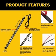 Flexible Amber LED Strip Lights for Cars, Motorcycles & Golf Carts – Pack of 4