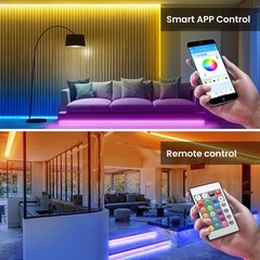 TJOY 200ft Bluetooth LED Strip Lights Music Sync RGB with Remote APP Control 2