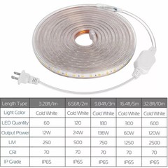 5M 5050 LED Strip Lights Flexible Tape Lighting Rope Home Outdoor US Plug 110V