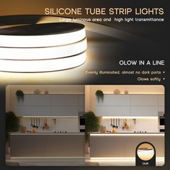 LED Strip Lights Warm White 3000K,9.8ft 110-120V Neon Rope Lights,Flexible Si…