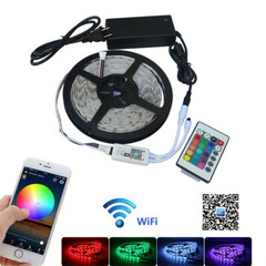 DC12V 5m-100m WiFi/IR LED Strip Light RGB SMD 2835 5050 RGBW/WW Control&Adapter