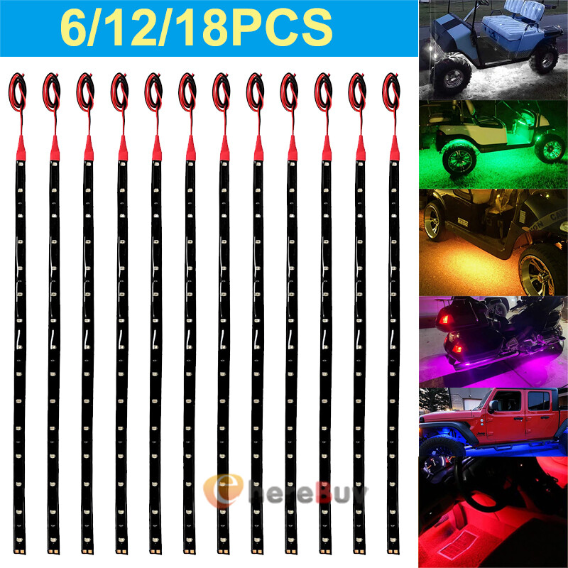 6~18PCS 12V 12″ 1FT 15SMD Flexible LED Strip Light Waterproof For Car Truck Boat