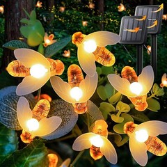 50 LED Solar Powered Bee String Lights Outdoor Yard Garden Decor Waterproof Lamp