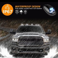 5X White LED Cab Lights Smoked Cab Roof Running Top Marker Light Compatible f…