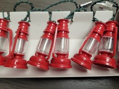 Red Lantern Lights 10 Plastic Seasonal Specialties Indoor /outdoor