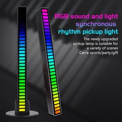 32LED RGB Car Atmosphere Strip Light Bar Music Sync Sound Control Rhythm Lamp US